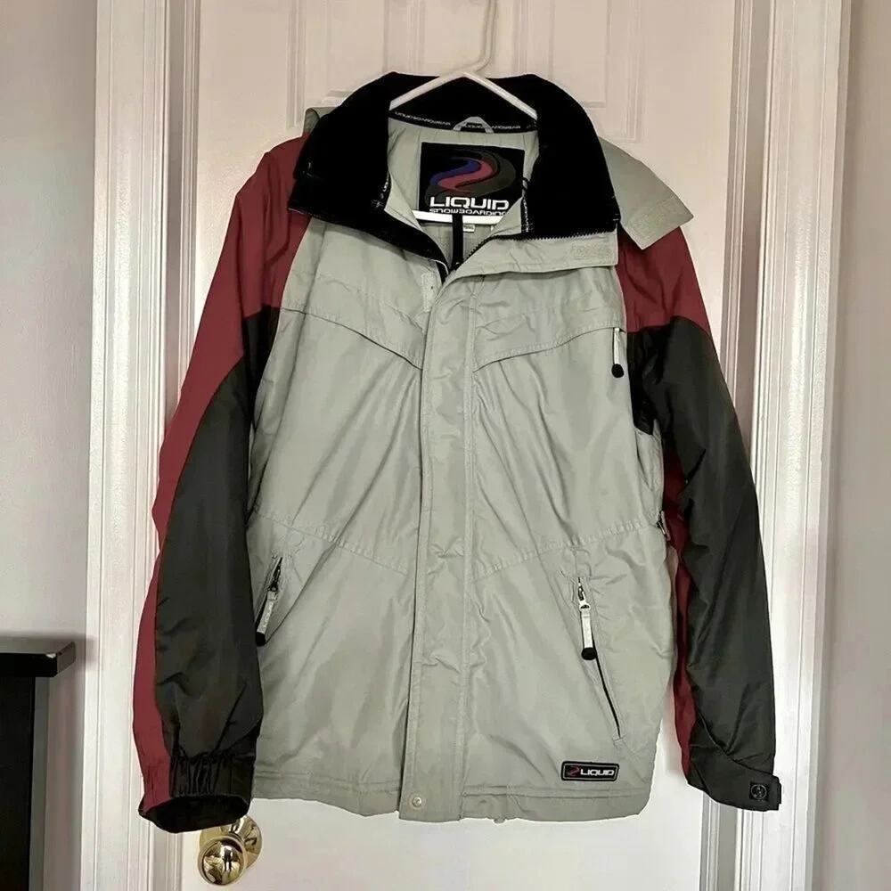 LIQUID Snowboarding jacket Gray & Red colorblock  size Youth XL
